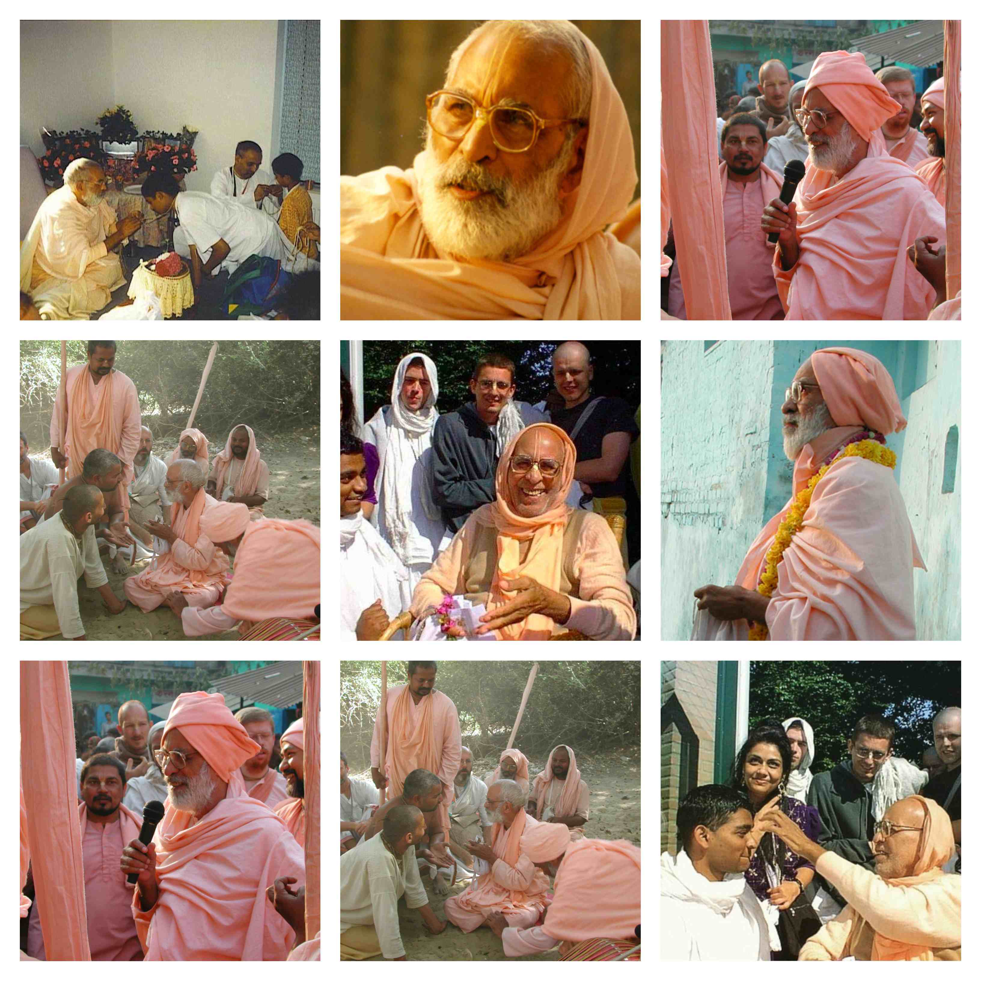 Me, top left, middle and bottom right pictures - with Srila Gurudeva
